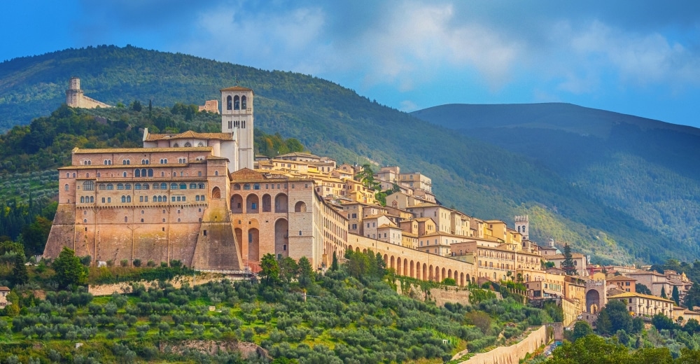 Perugia huvudstad i vinregionen umbrien i centrala italien
