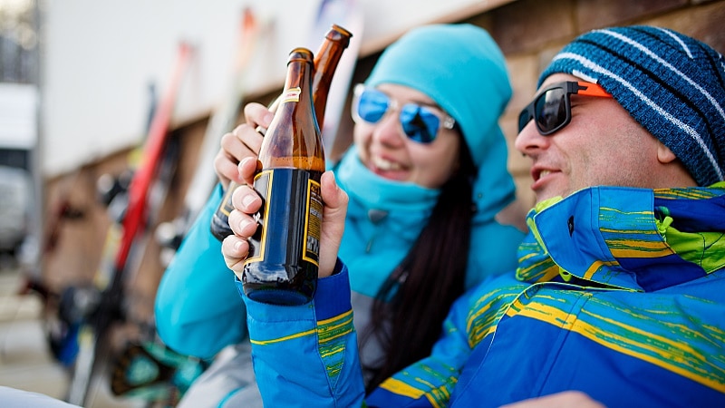 skidor och alkohol